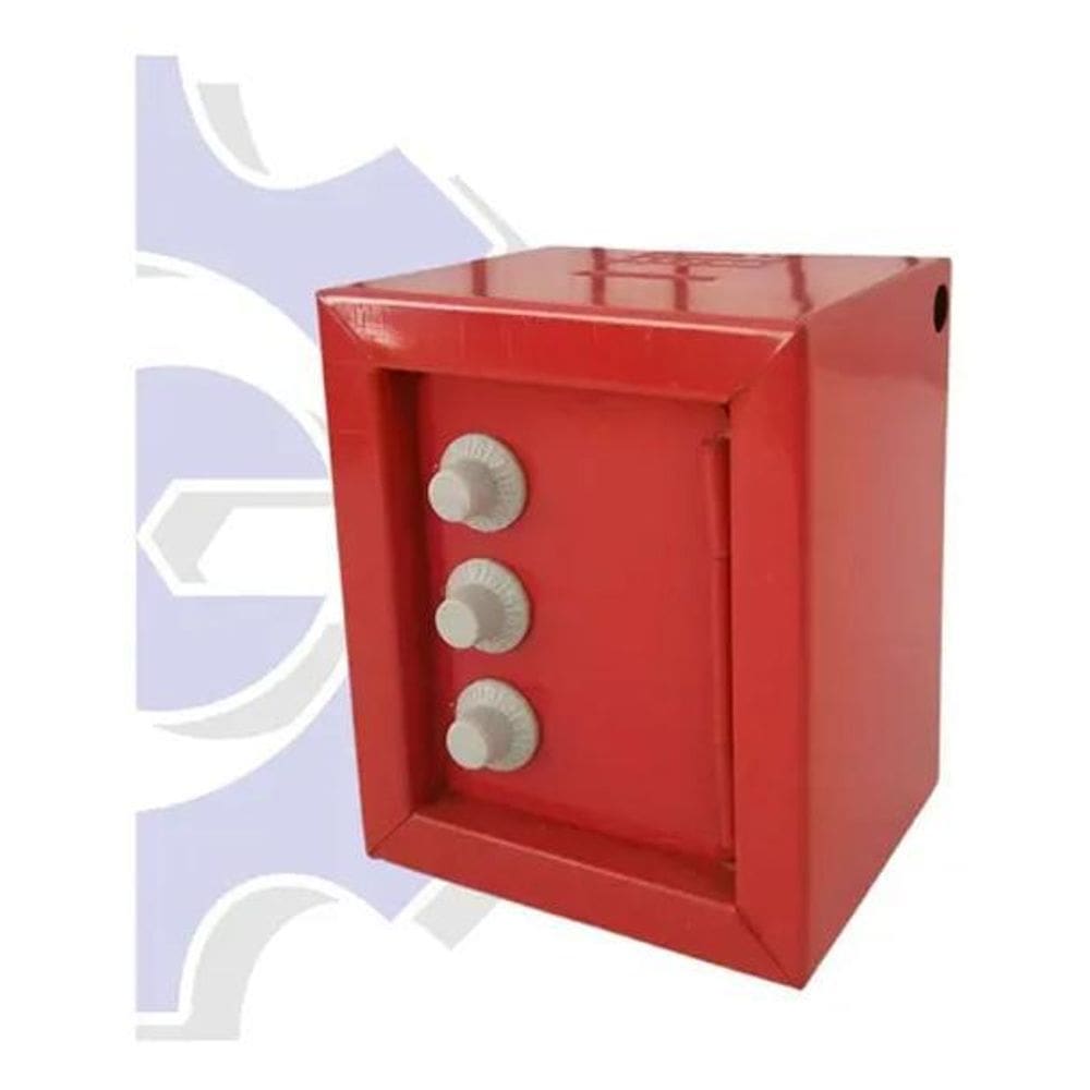 3X Mini Cofre Porta Moedas Com Tres Segredos Em Aço Fercar C