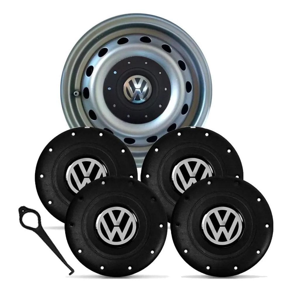 3X Jg 4 Calotas Tampa Roda Ferro Vw Aro 13 14 15 Amarok 4 Fu