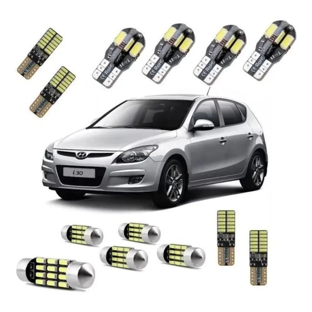 3X Kit Lampadas Led Premium I30 Pingo Teto Placa Ré Torpedo
