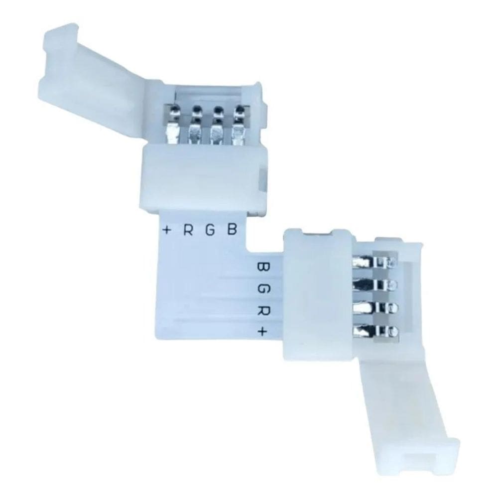 3X Kit 20 Conector L Emenda Rapida 10Mm 4 Vias P Fita Led Rg