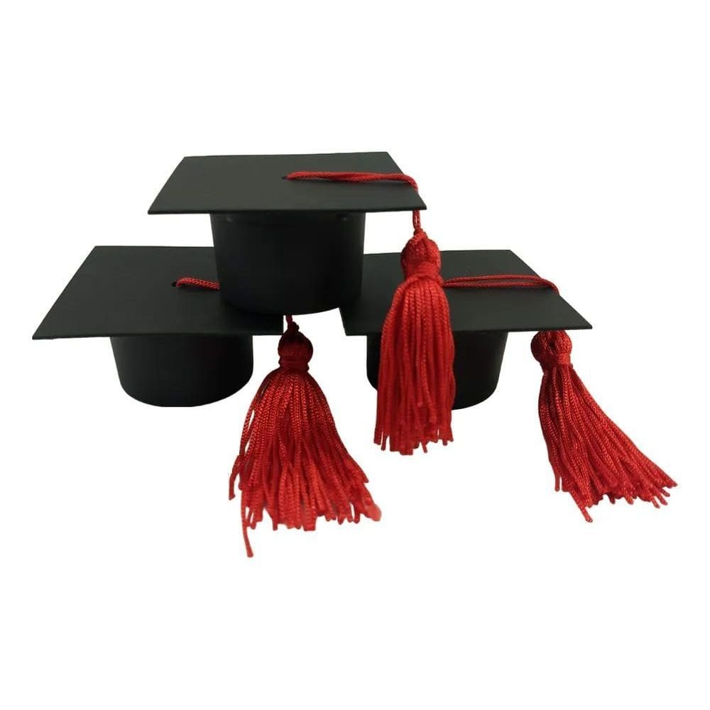 3X Lembrancinha Formatura Capelo Chapéu Com Tassel 10Unid