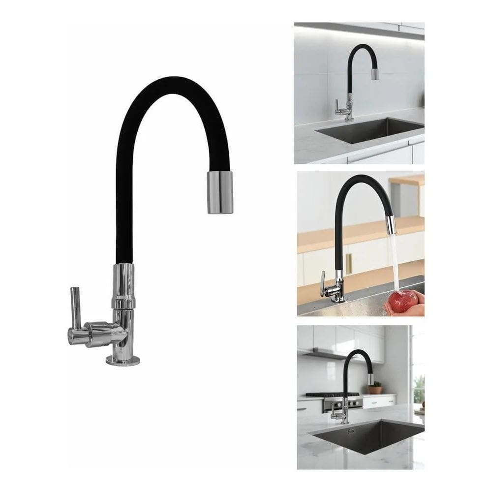 3X Torneira Cozinha Bancada Flexível Bica Giratória 360 Mono