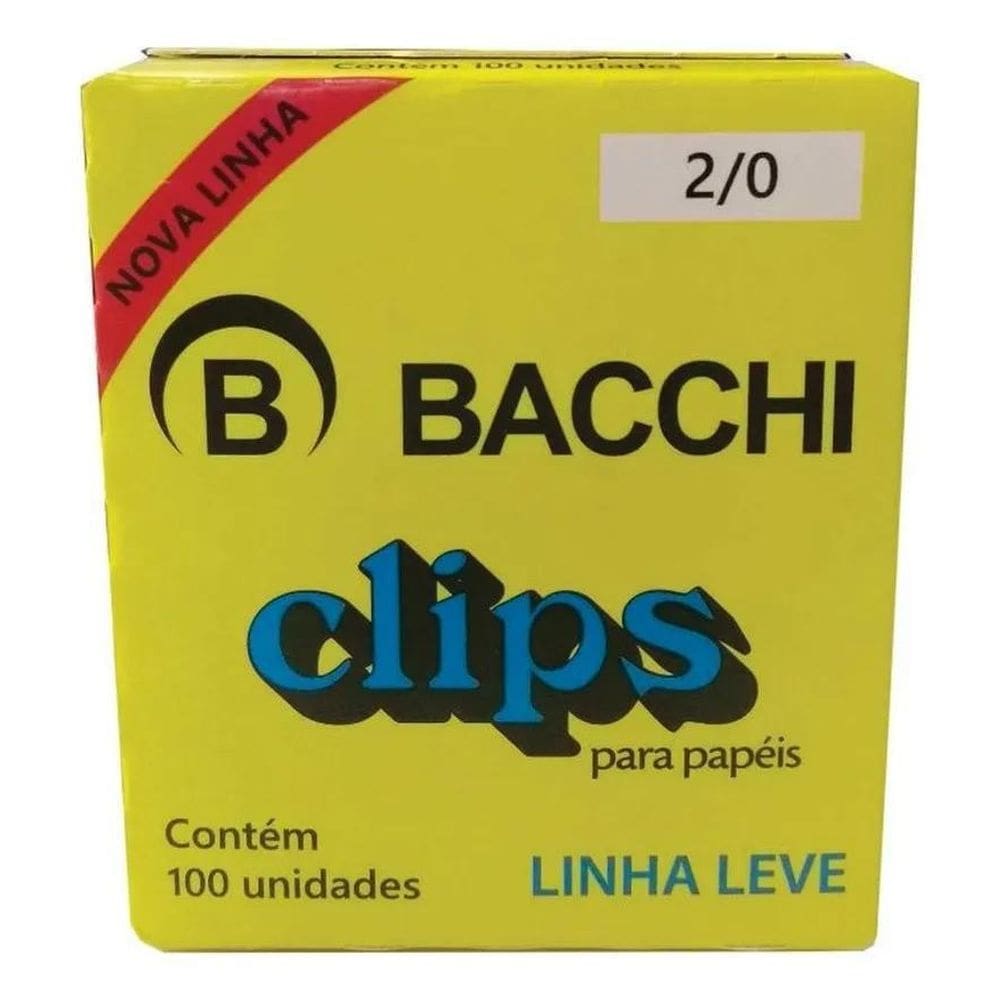 3X Clips 2/0 Com 100 Unidades Aço Galvanizado 2/0 Bacchi Cor