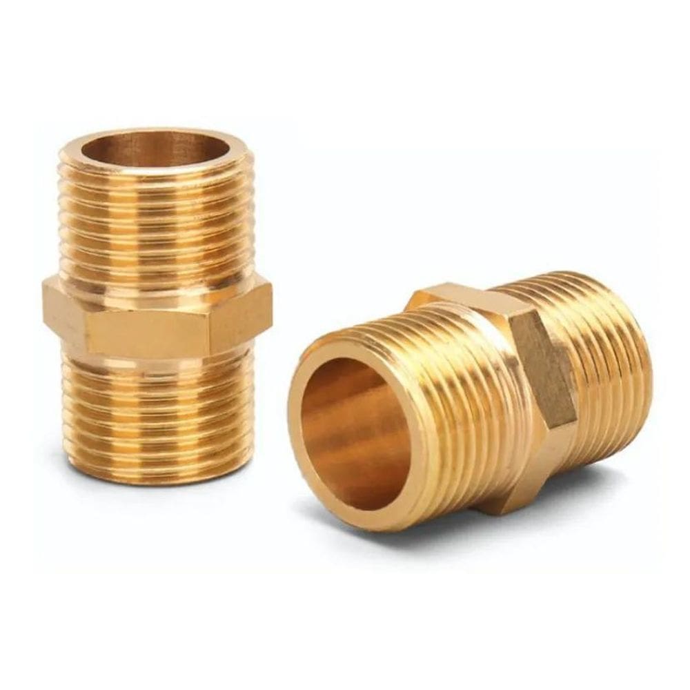 3X 2 Peças Niple Duplo Conexão Latão 1/4 Rosca Bsp União Eme