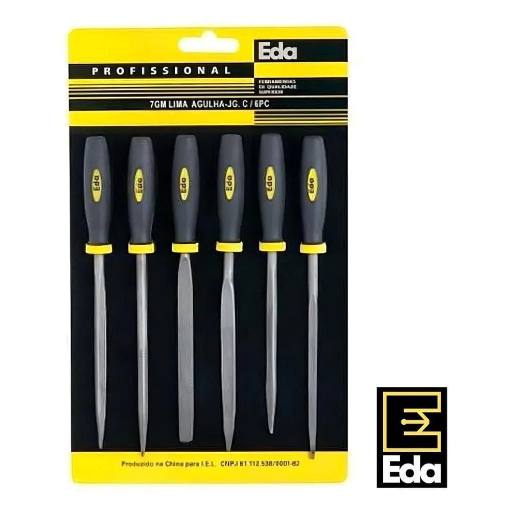 3X Kit Jogo Profissional Lima Agulha Com 6 Peças Eda 7Gm