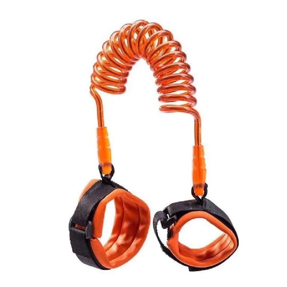 Pulseira Seguranca Ajustavel Cordinha Infantil Passeio Publico Protetor Bebe Crianca Trava Laranja