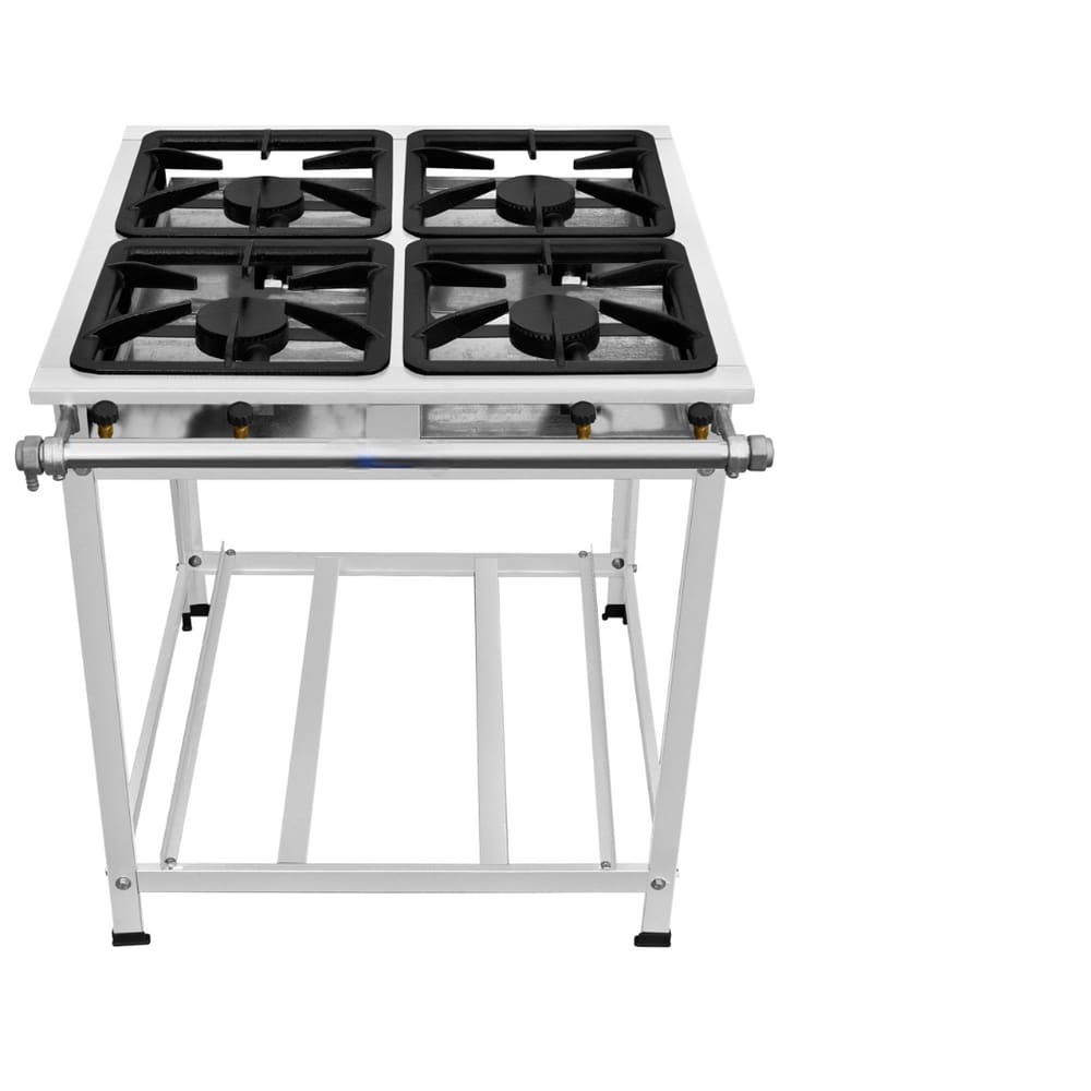 Fogão Industrial 4 Bocas 40x40 Ap P8 em Aço Inox Leona