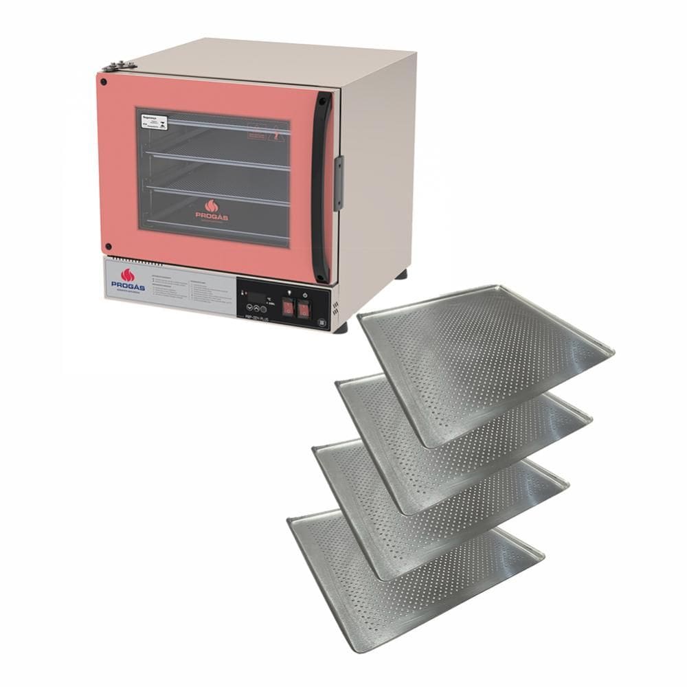 Forno Turbo Prp-004 Plus 127v Rosa Progás + 4 Assadeiras Cimapi