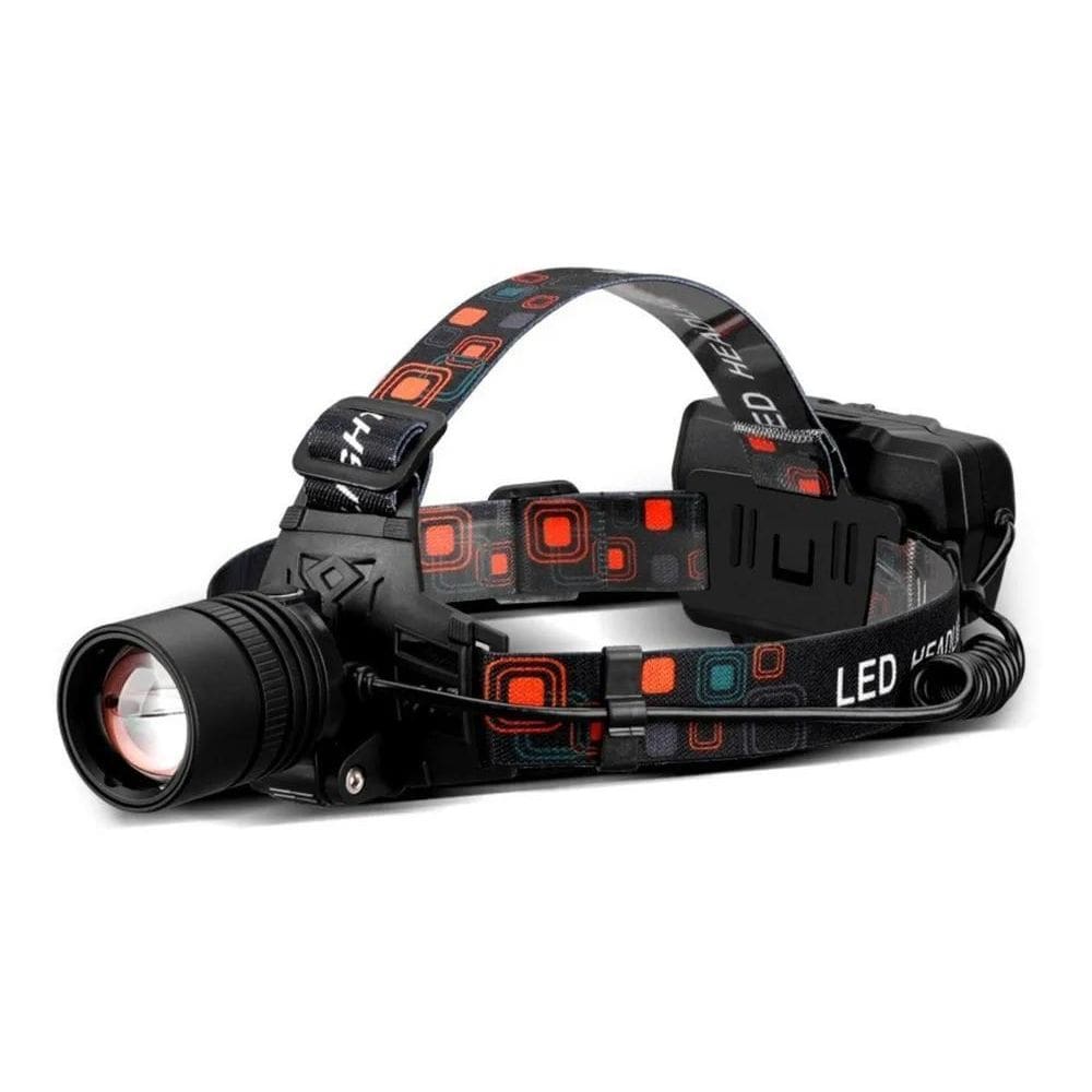 3X Lanterna Para Cabeça Recarregável Longo Alcance Cor Da Lu