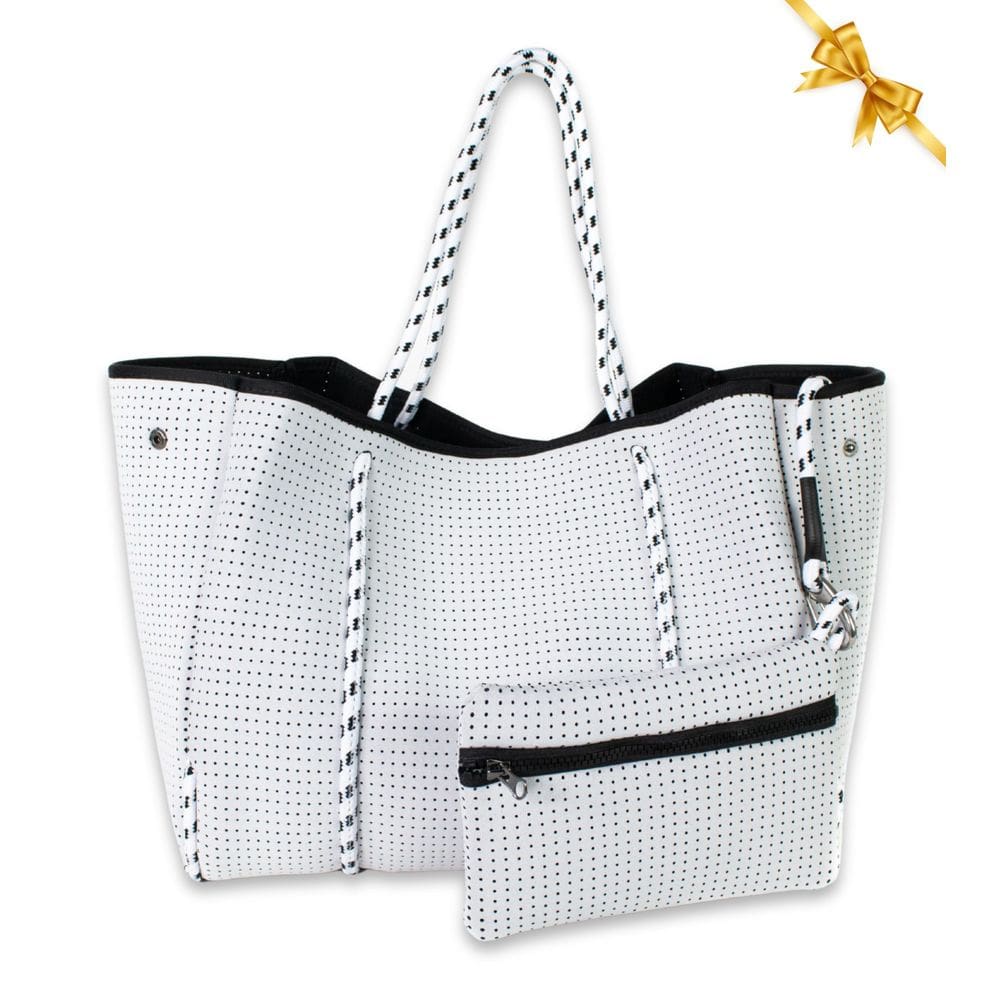 Sacola POPUPS grande de neoprene para mulheres - branca