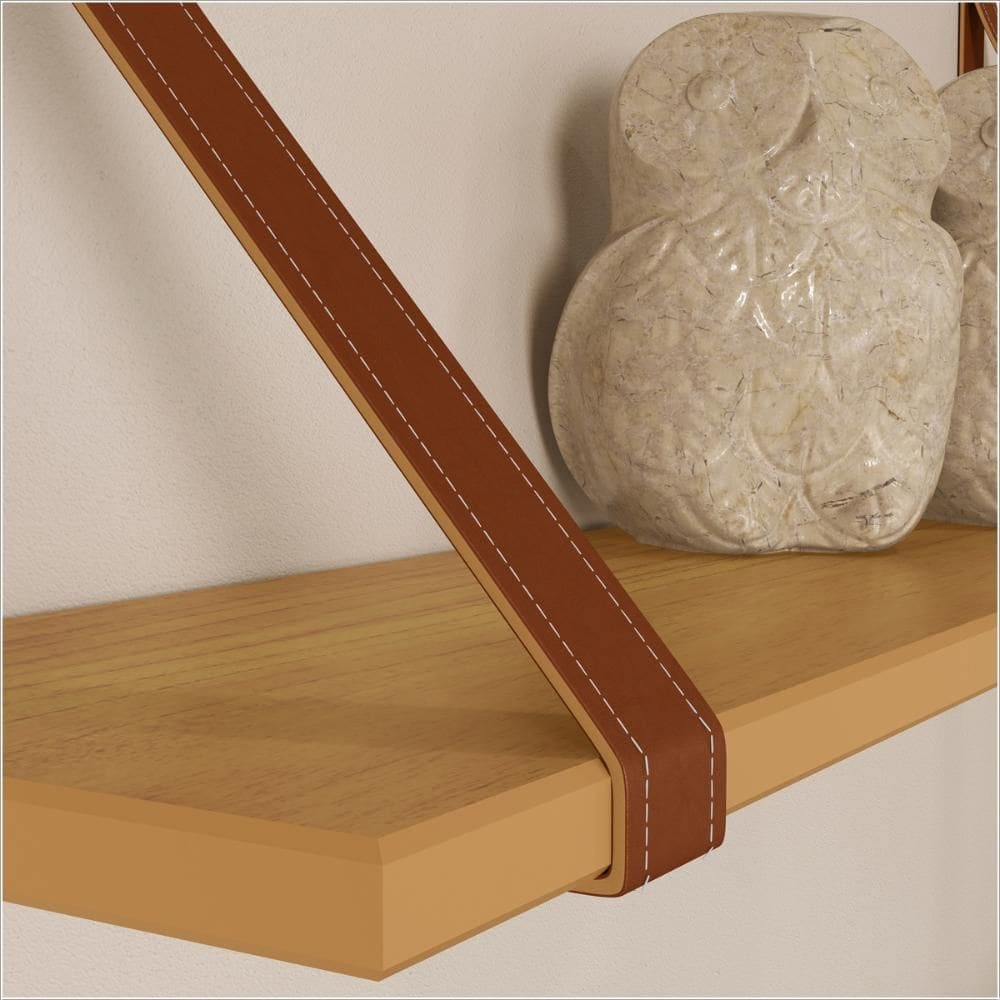 Kit 2 Prateleiras Suporte Gold 100% MDF 90x20x30 cm 51543 Freijo  Matic