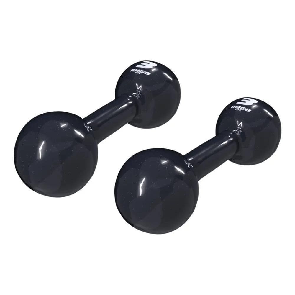 3X Par Pesos Halter Peso 3 Kg Cada Emborrachado Treino Com 2