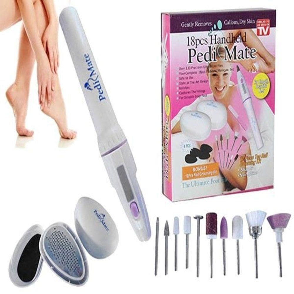 Kit Pedicure Removedor Calos Manicure Completo Polidor Unhas Lixador Esfoliador E Rachaduras