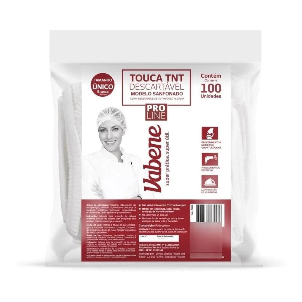 3X 1000 Touca Descartável Tnt C/Elástico 10 Pcts C/100U Unid