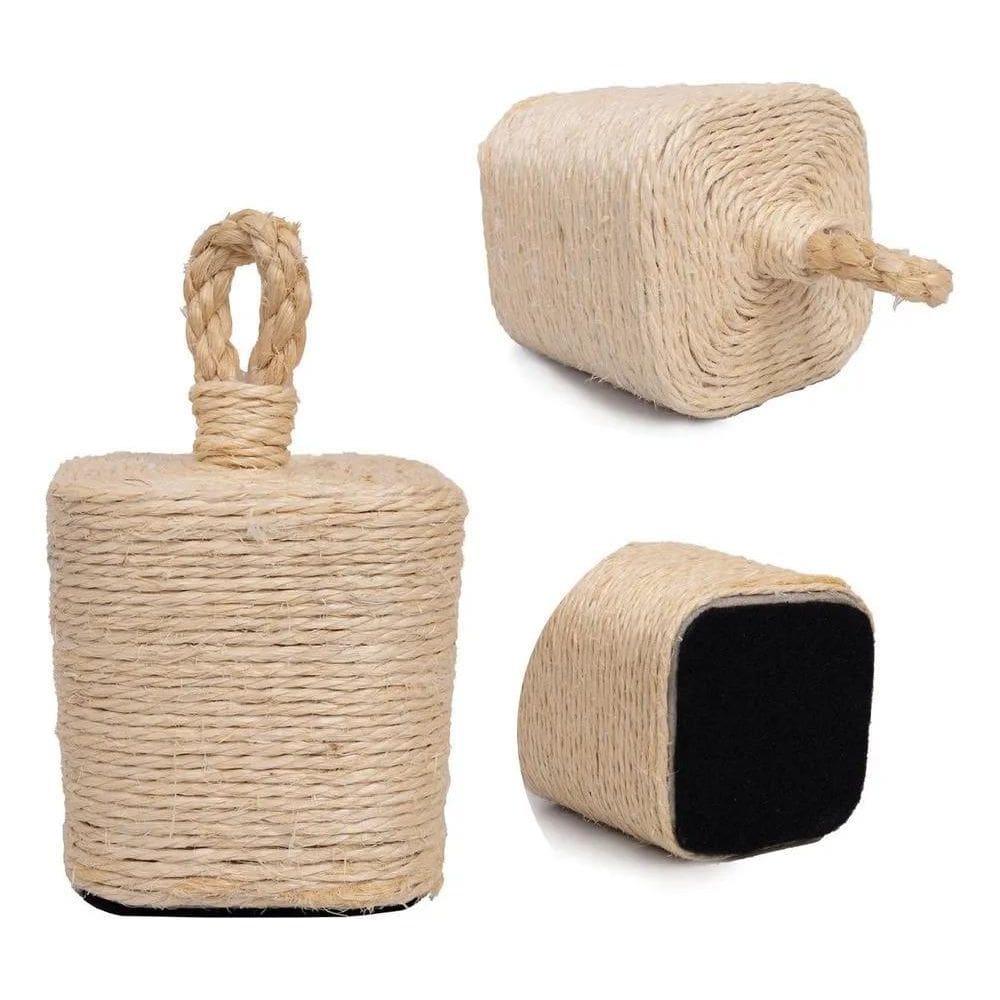 3X Peso Porta Quadrado Corda Sisal Total Natural 1,7Kg Concr