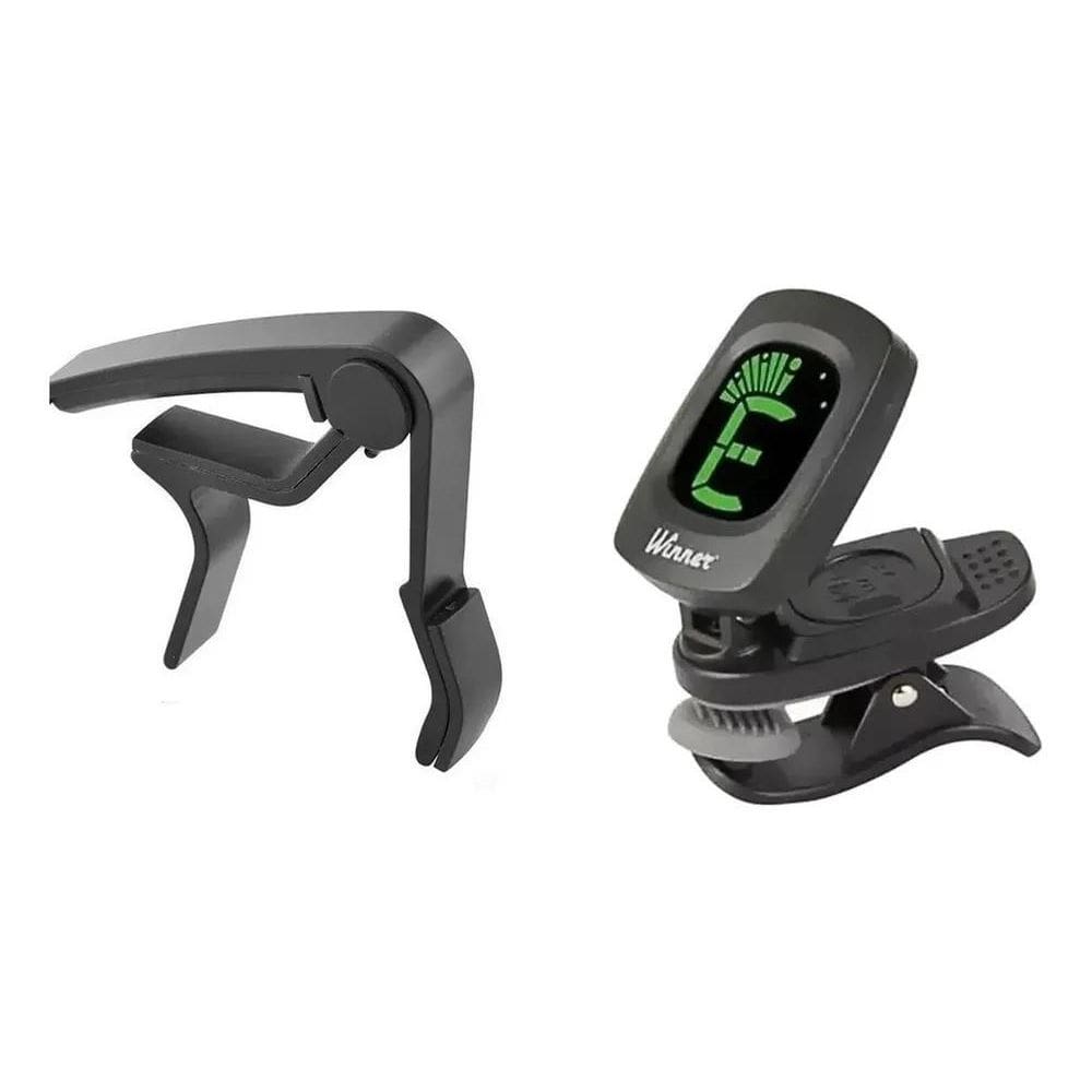 3X Capotraste Braçadeira Guitarra E Violão Aço Nylon E Afina