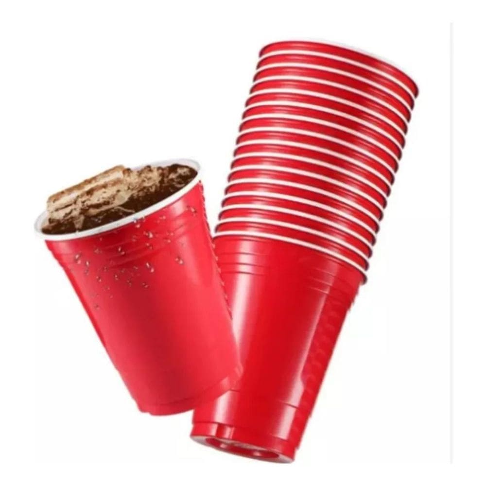 3X Copo Americano Descartável Beer Pong 100 Un Vermelho Ou A