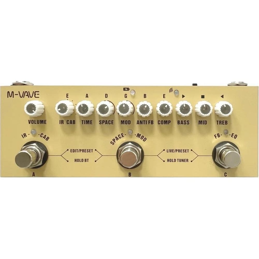 3X Pedal De Efeito M-Vave Cube-Baby Ac Creme