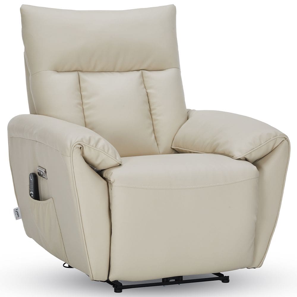 Poltrona do Papai Reclinável Elétrica com Massagem e Aquecimento Velutti L07 Couríssimo Bege - Lyam