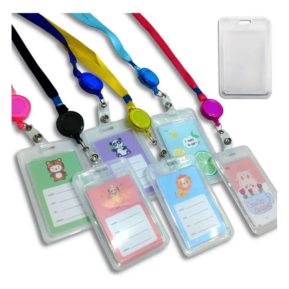 3X 6 Suporte Transparente Duro Porta Crachá Plástico Kawaii