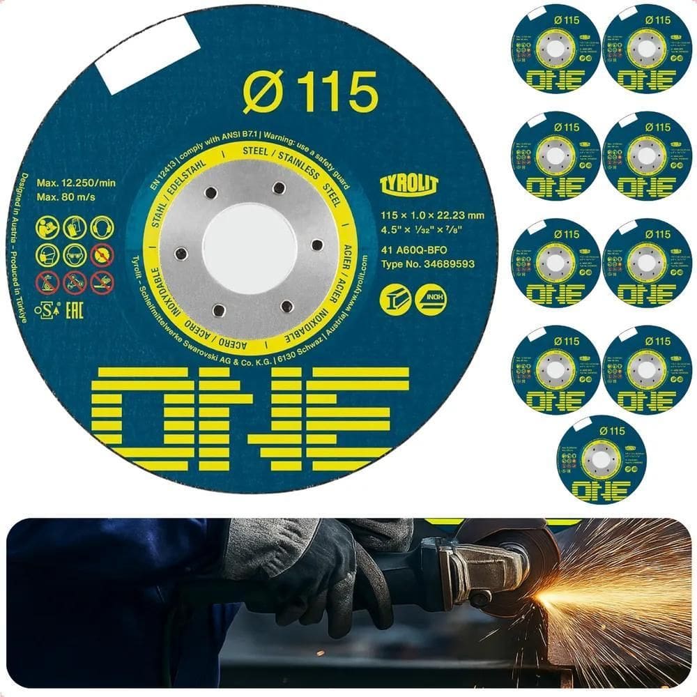 3X 10X Disco De Corte Fino 4.1/2`` 115Mm Aco Inox Tyrolit Ba