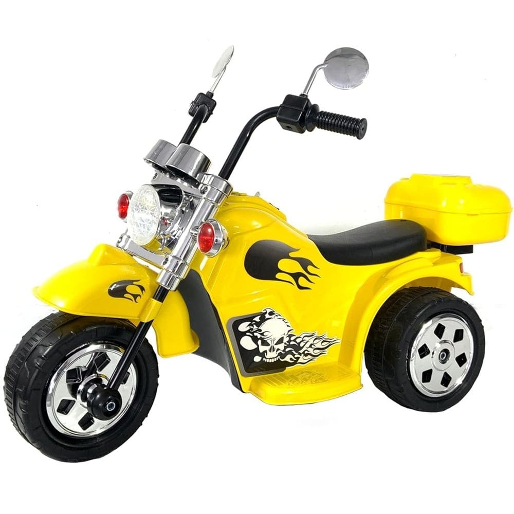 Moto Eletrica Infantil Retrovisores Harley 6V Amarelo - Zippy Toys