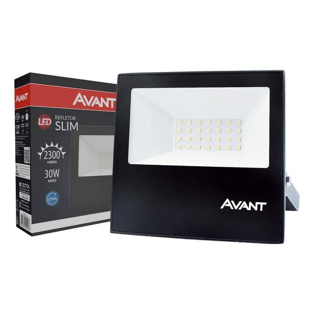3X Refletor Led Slim 30W 6500K Branco Frio Ip65 A Prova D`Ág
