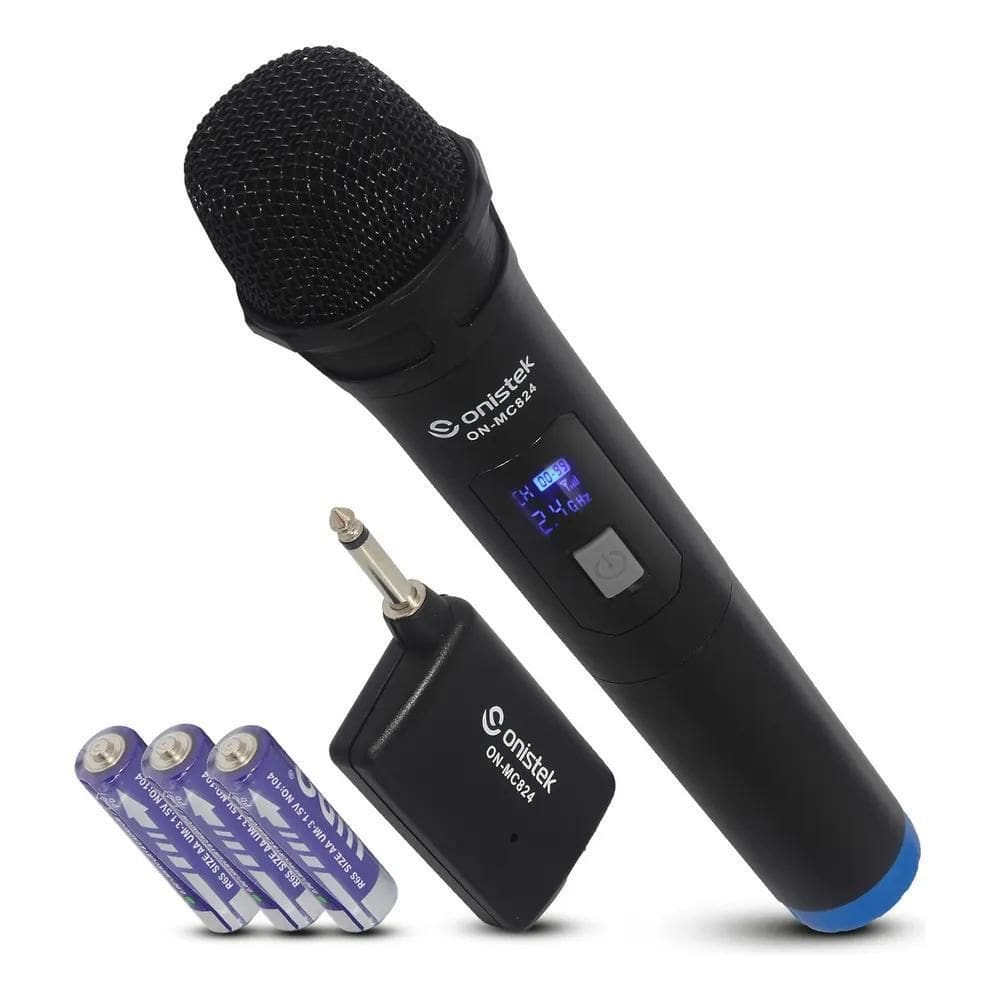 3X Microfone Sem Fio De Mão Dinâmico Display Led Karaokê Uhf