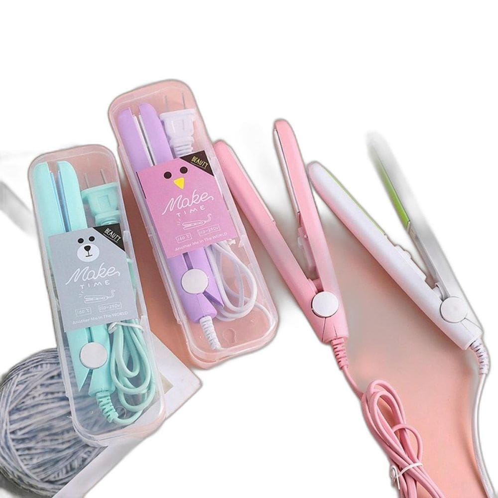 Mini Chapinha Prancha De Cabelo Portátil Com Case Transporte