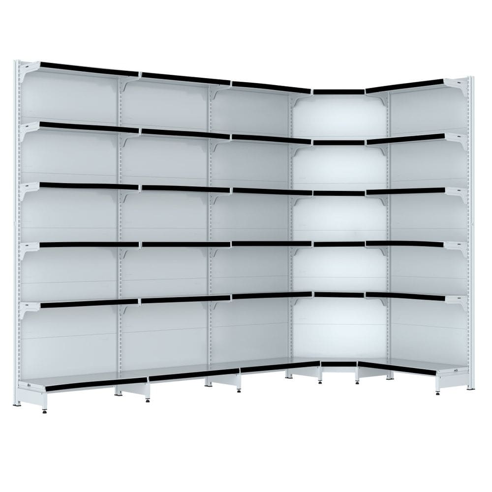 Gondola Parede 202 Fit Farmacia Ate 4 M Bco 1 Canto Pe Preto