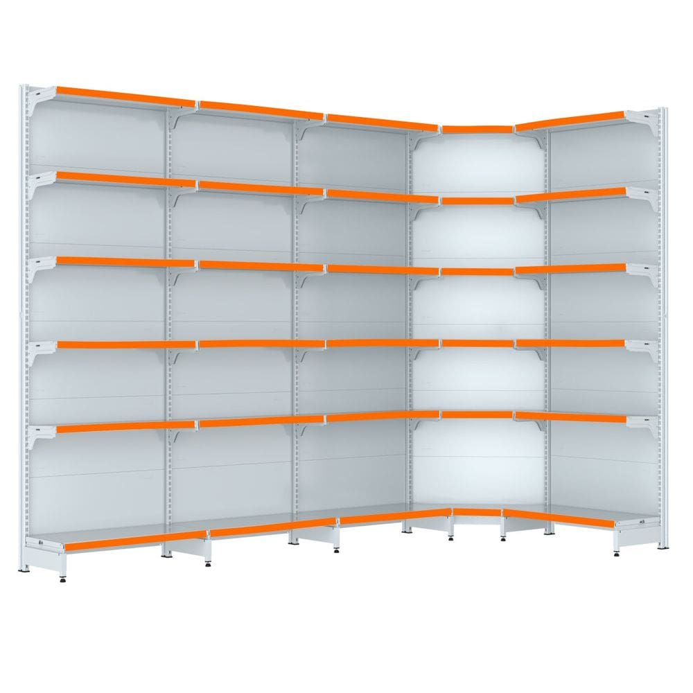 Gondola Parede 202 Fit Farmacia Ate 4 M Bco 1 Canto Pe Laran