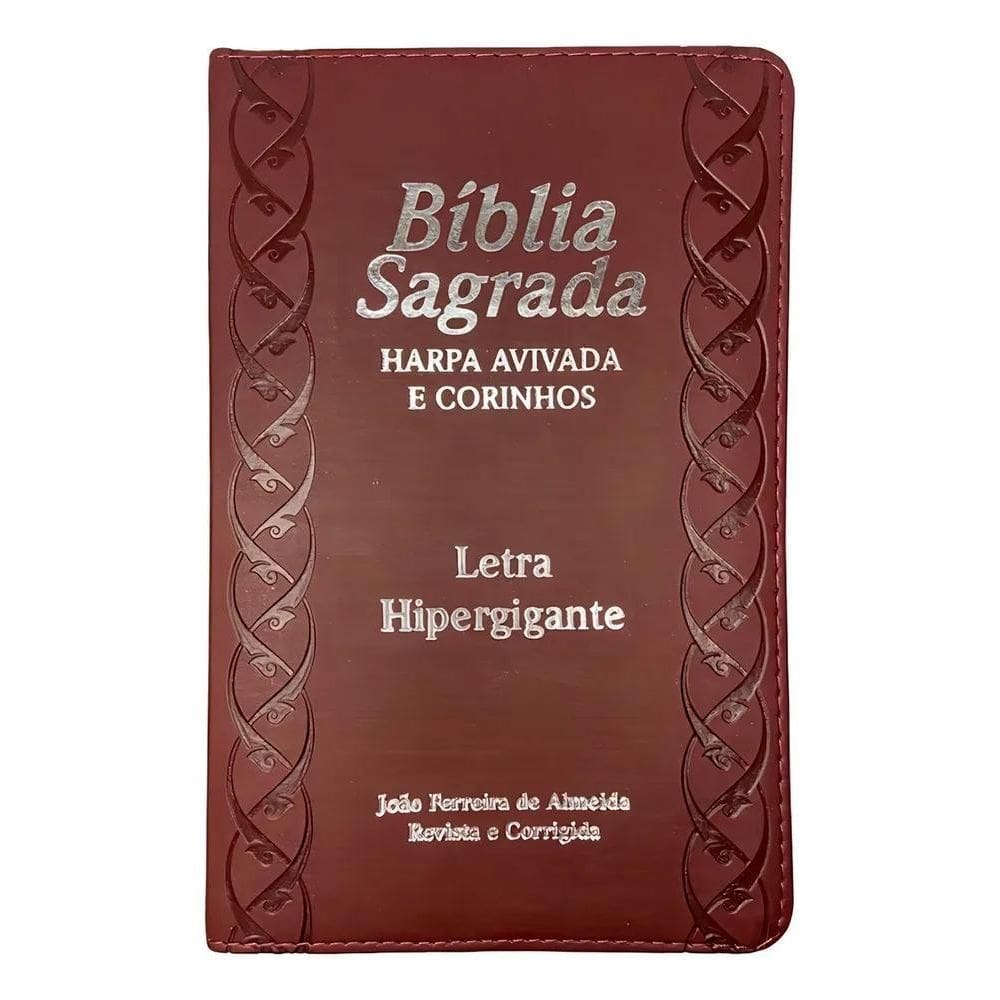 3X Bíblia Sagrada Masculina Letra Hipergigante Com Harpa