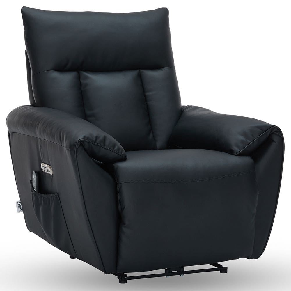 Poltrona do Papai Reclinável Elétrica com Massagem e Aquecimento Velutti L07 Couríssimo Preto - Lyam
