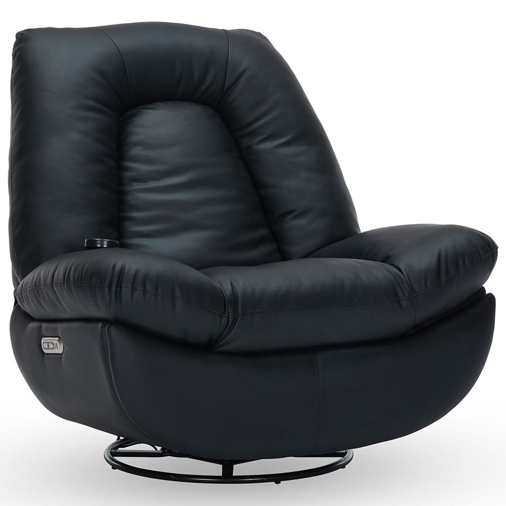 Poltrona Reclinável Elétrica com Massagem e Aquecimento Salvana L07 Couríssimo Preto - Lyam Decor