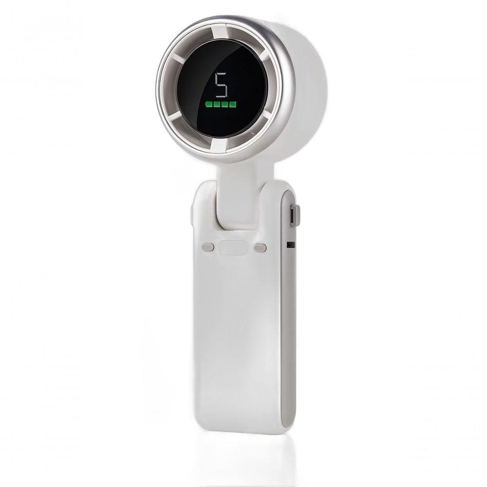 Mini Ventilador Portátil Turbo Com Bateria Recarregável E Display Digital Compacto, Dobrável E Multifuncional - Bivolt