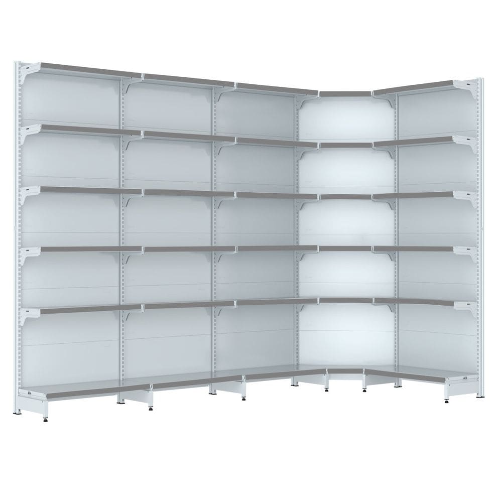 Gondola Parede 202 Fit Farmacia Ate 4 M Bco 1 Canto Pe Cinza
