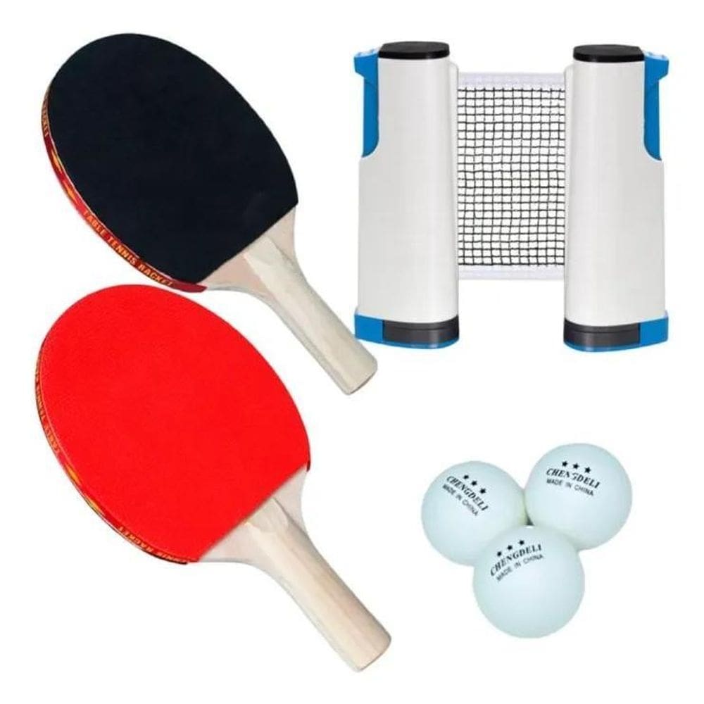 3X Kit 2 Raquetes Rede Ping Pong Tenis Mesa Top Premium