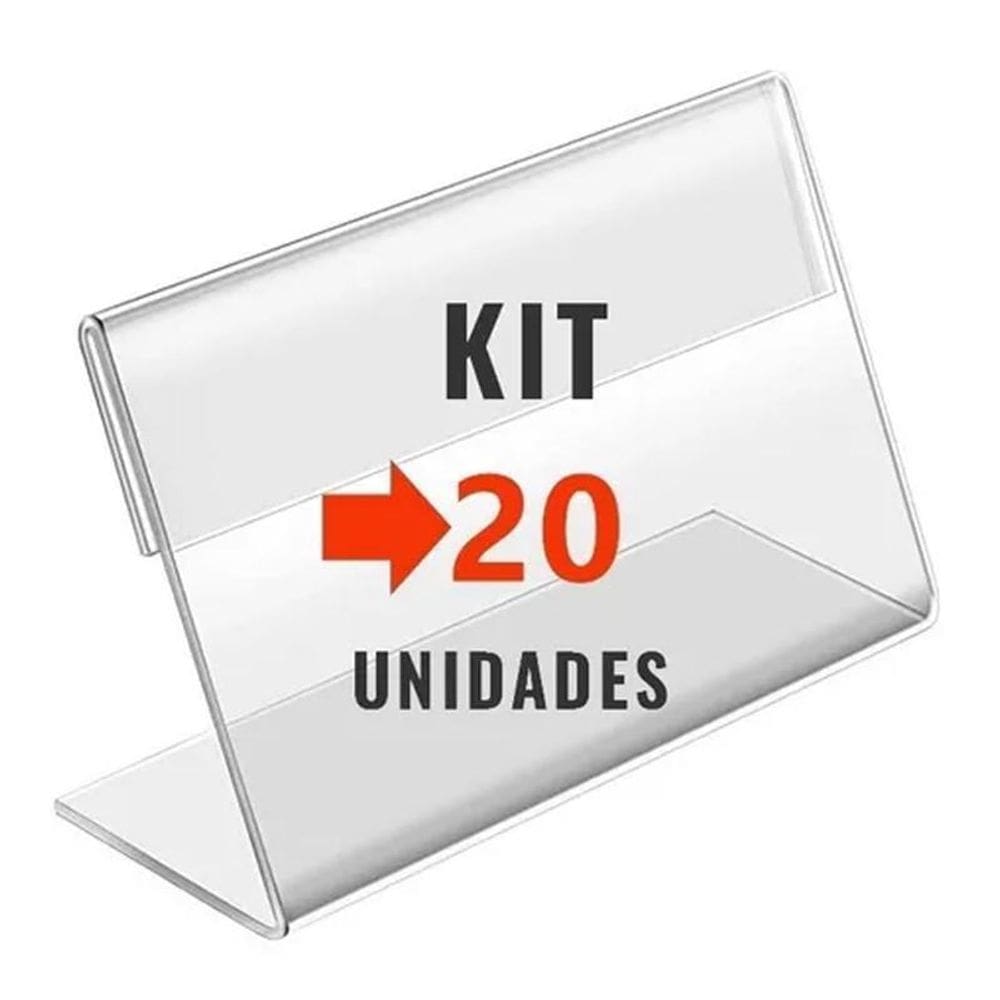 Kit 20 Suporte Etiqueta Preço Para Gondola Balcao Acrilico