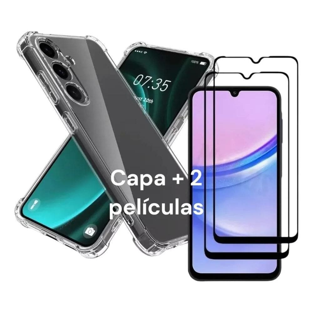 3X Capinha Anti Shock Para Samsung A56 5G 6.5 + Película 3D