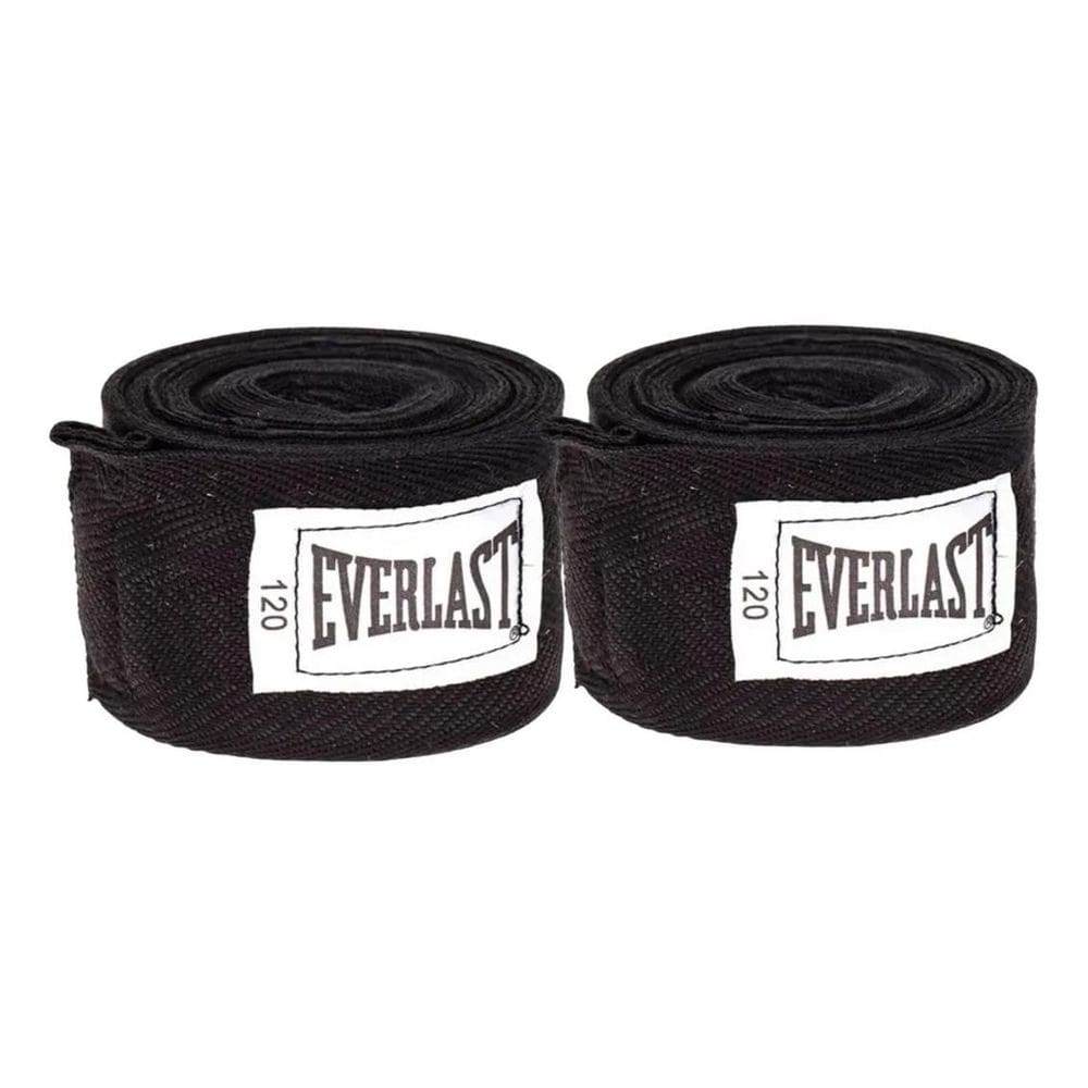 3X Bandagem Atadura Everlast Preto 3,00 Mt  Par