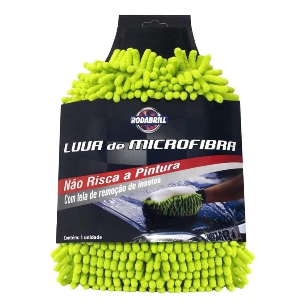3X Luva De Micro Fibra Para Lavagem Automotiva - Rodabrill