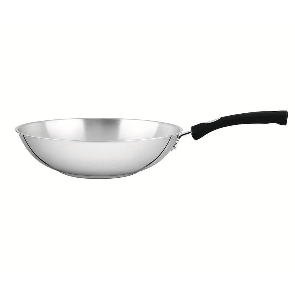 Wok Tramontina Astro Silicone em Aço Inox com Fundo Triplo 28 cm 3,3 L 62138282