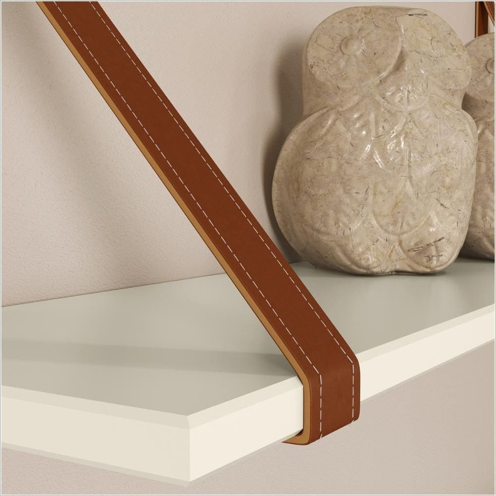 Kit 2 Prateleiras Suporte Gold 100% MDF 90x20x30 cm Off White 51542 Matic