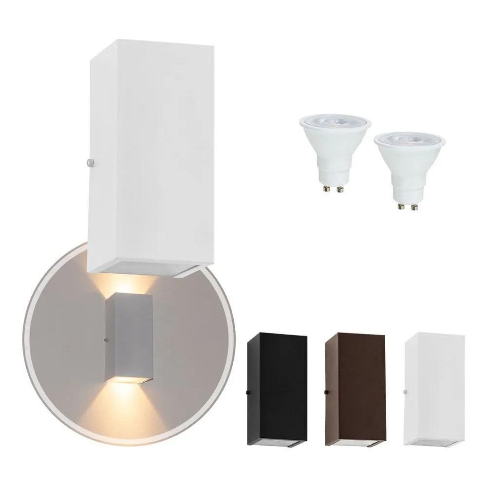 3X Arandela Duplo Facho Longo + 2 Lâmpada Led Gu10 4,8W St18