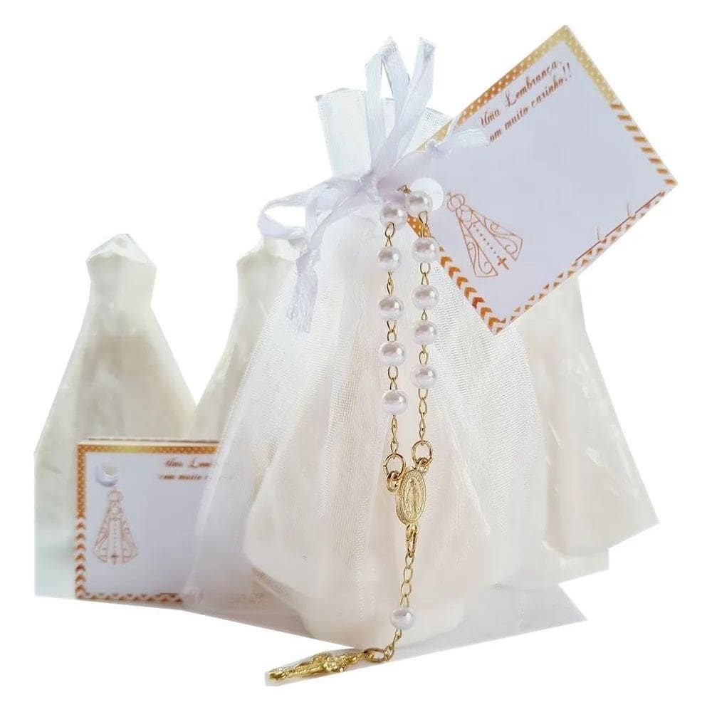 3X Kit 10 Sabonete Nossa Senhora Lembrancinhas Terço