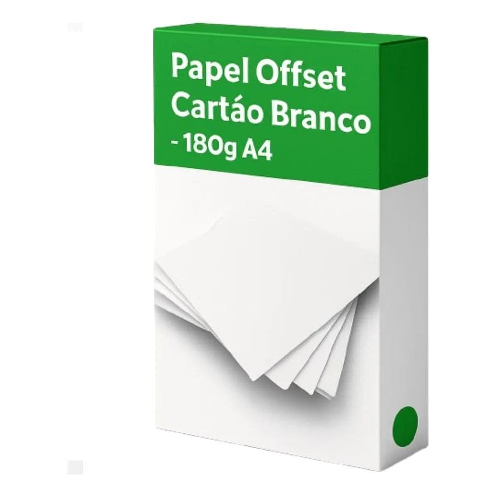 3X Papel Cartão Branco Offset Grosso A4 180G Fosca 100 Folha