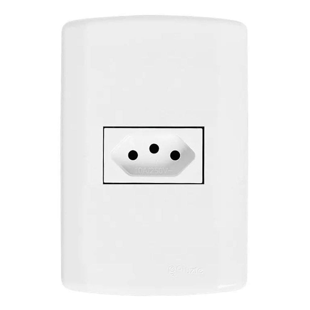 3X Kit 10 Tomadas Simples 20A 250V 4X2 Pluzie Pluzi Modular