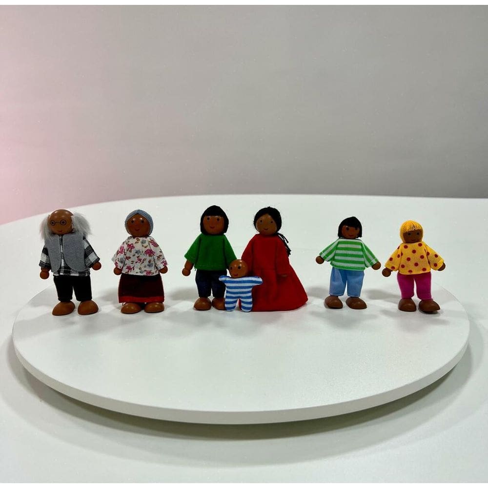 Kit Bonecos Família Africana - Madeira - Bonecos para Constelação Familiar