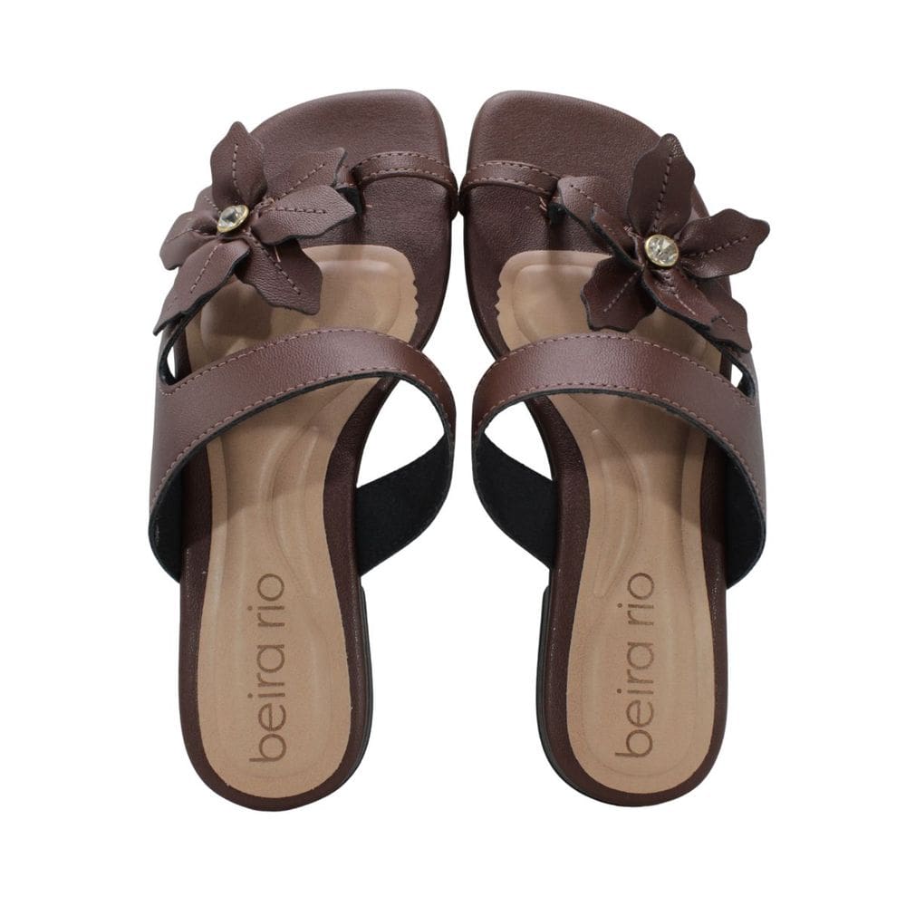 Tamanco Rasteira Feminino Beira Rio 8560.105 Napa Turim Conhaque