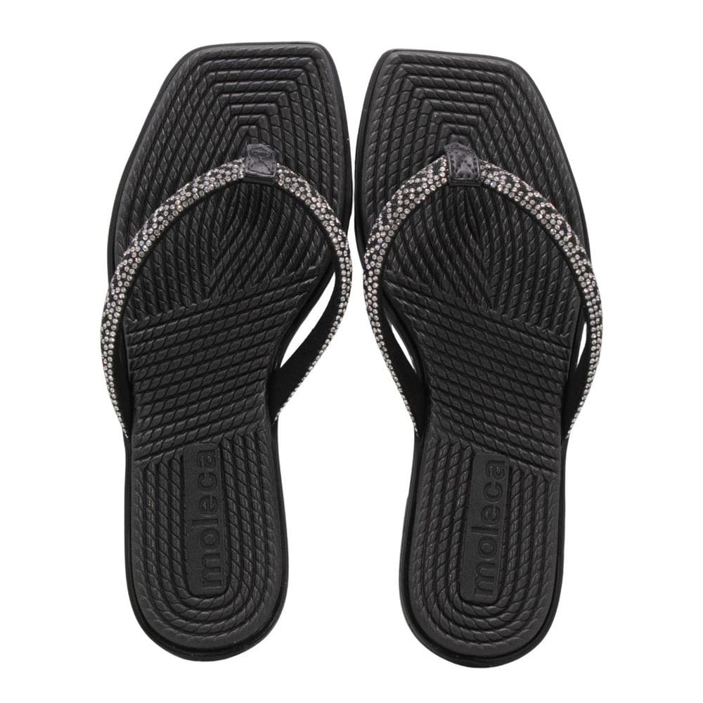 Tamanco Feminino Moleca 5558.100 Napa Preto/Cristal